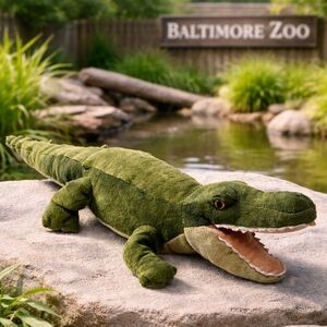 Plush Crocodile Stuffed Animal Green Soft Zoo Aesthetic Cozy Toy